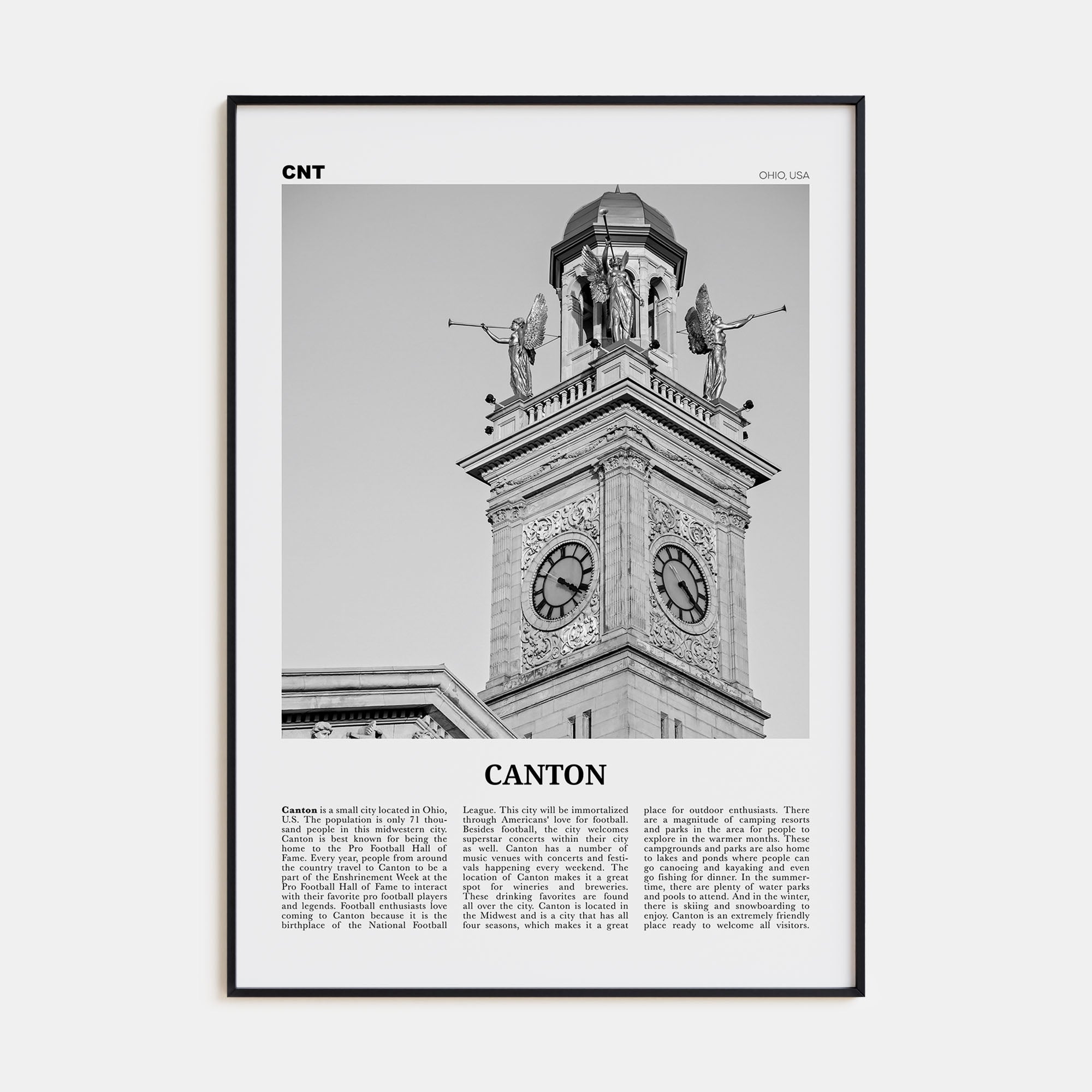 Canton Travel B&W Poster