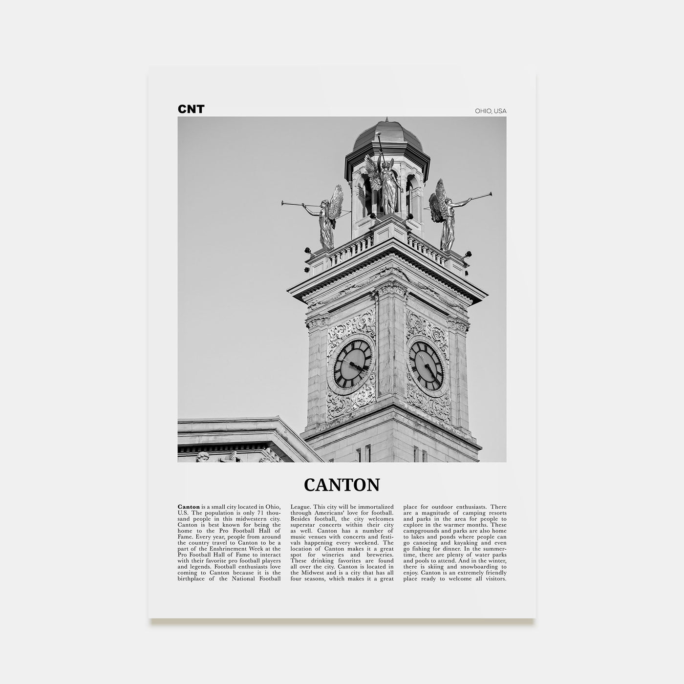 Canton Travel B&W Poster