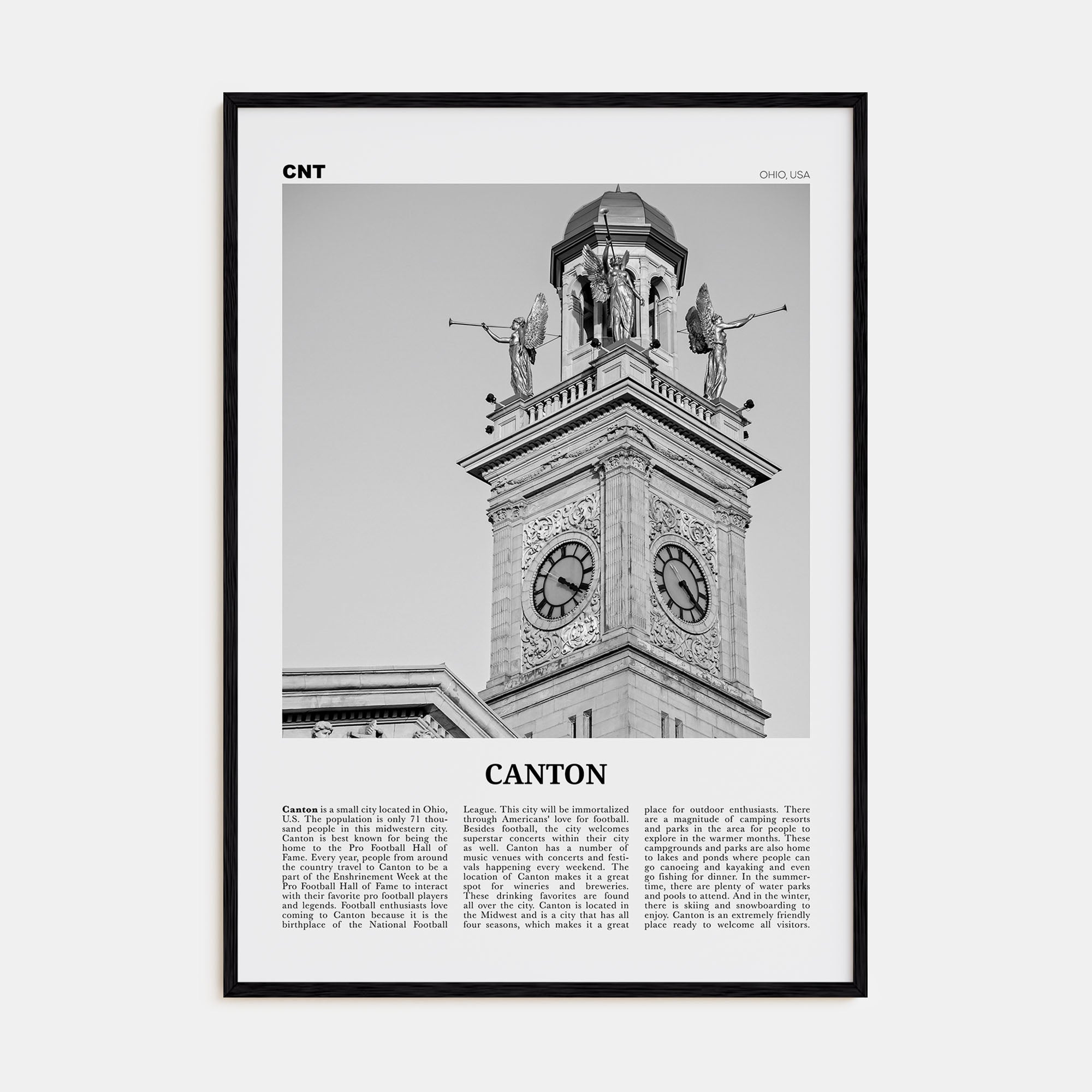Canton Travel B&W Poster