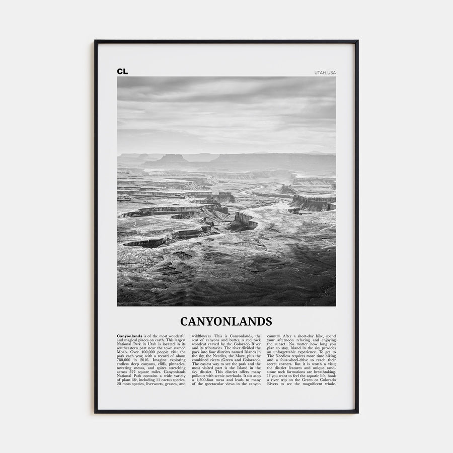 Canyonlands National Park Travel B&W Poster