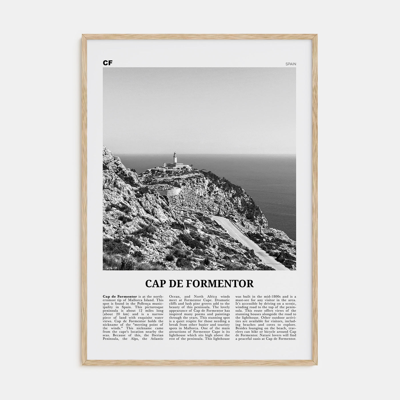 Cap de Formentor Travel B&W Poster
