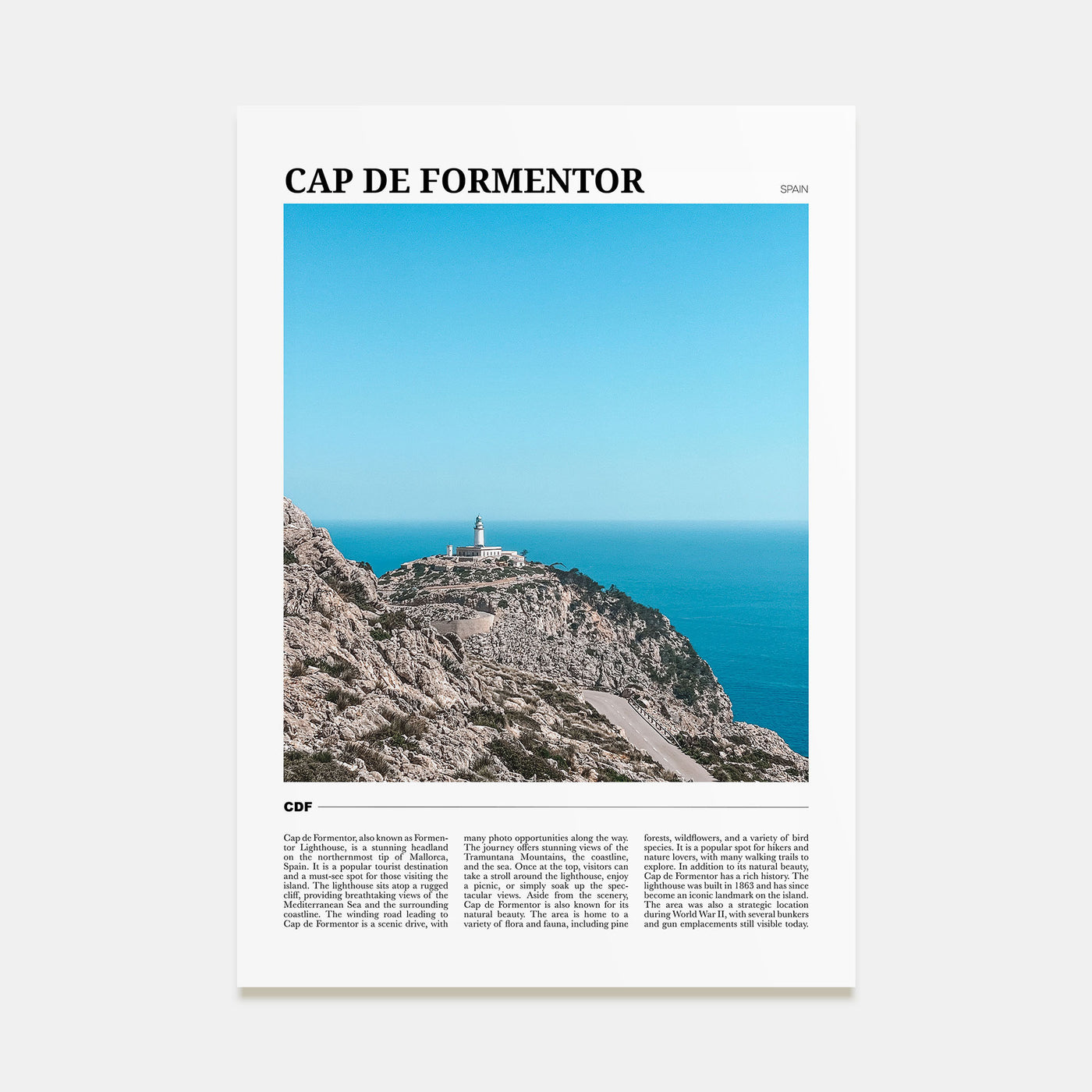 Cap de Formentor Travel Color Poster