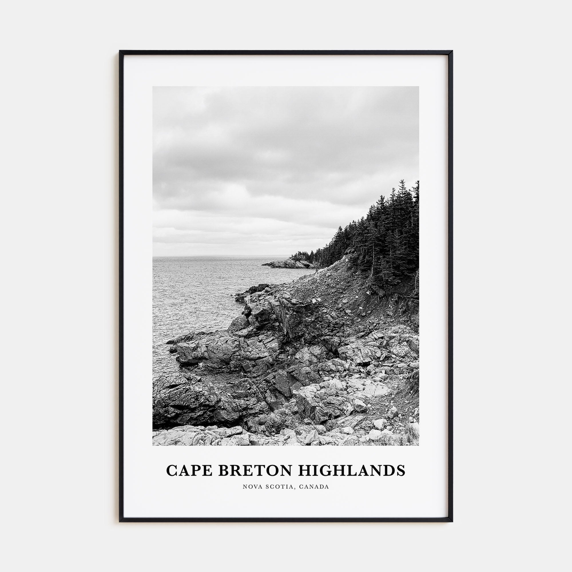 Cape Breton Highlands National Park Portrait B&W Poster