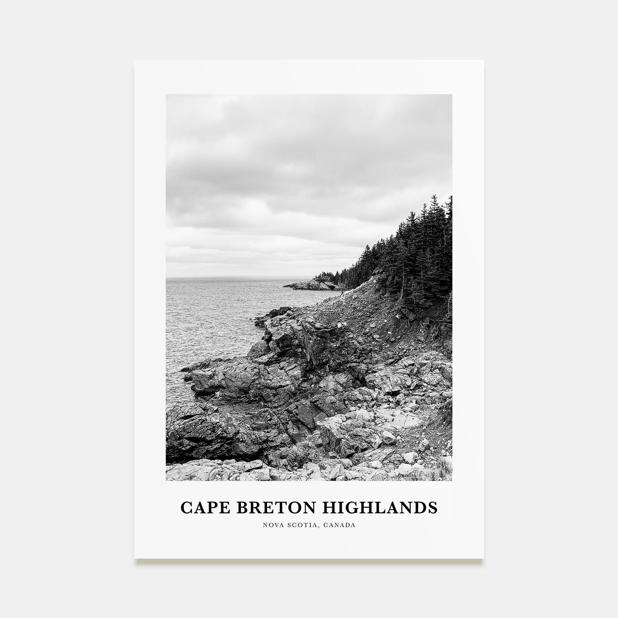 Cape Breton Highlands National Park Portrait B&W Poster