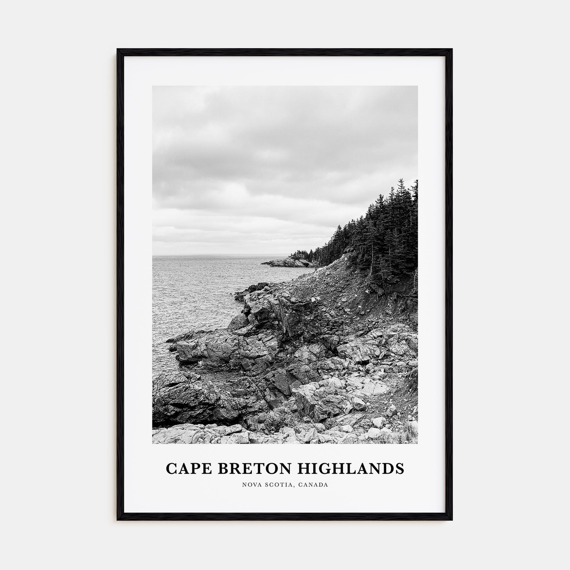 Cape Breton Highlands National Park Portrait B&W Poster