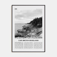Cape Breton Highlands National Park Travel B&W Poster