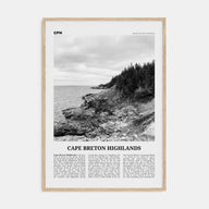 Cape Breton Highlands National Park Travel B&W Poster
