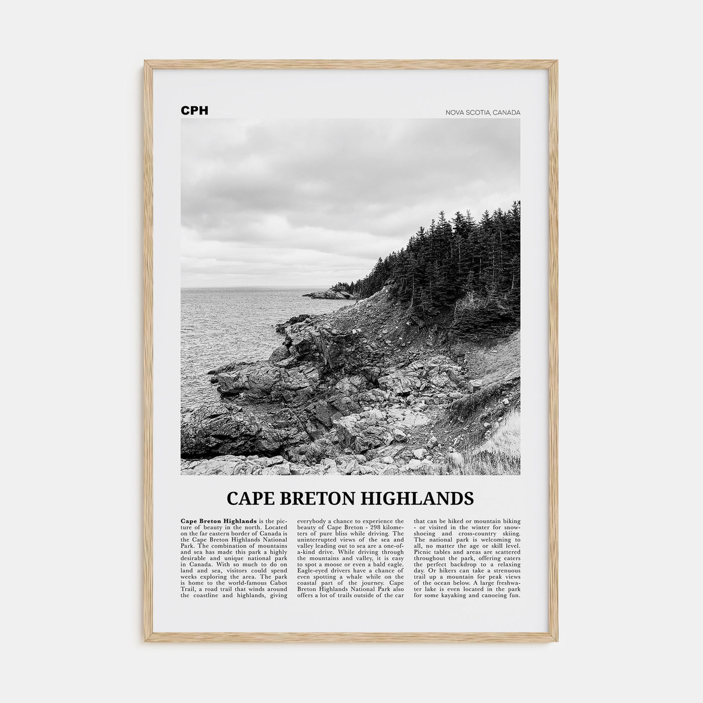 Cape Breton Highlands National Park Travel B&W Poster