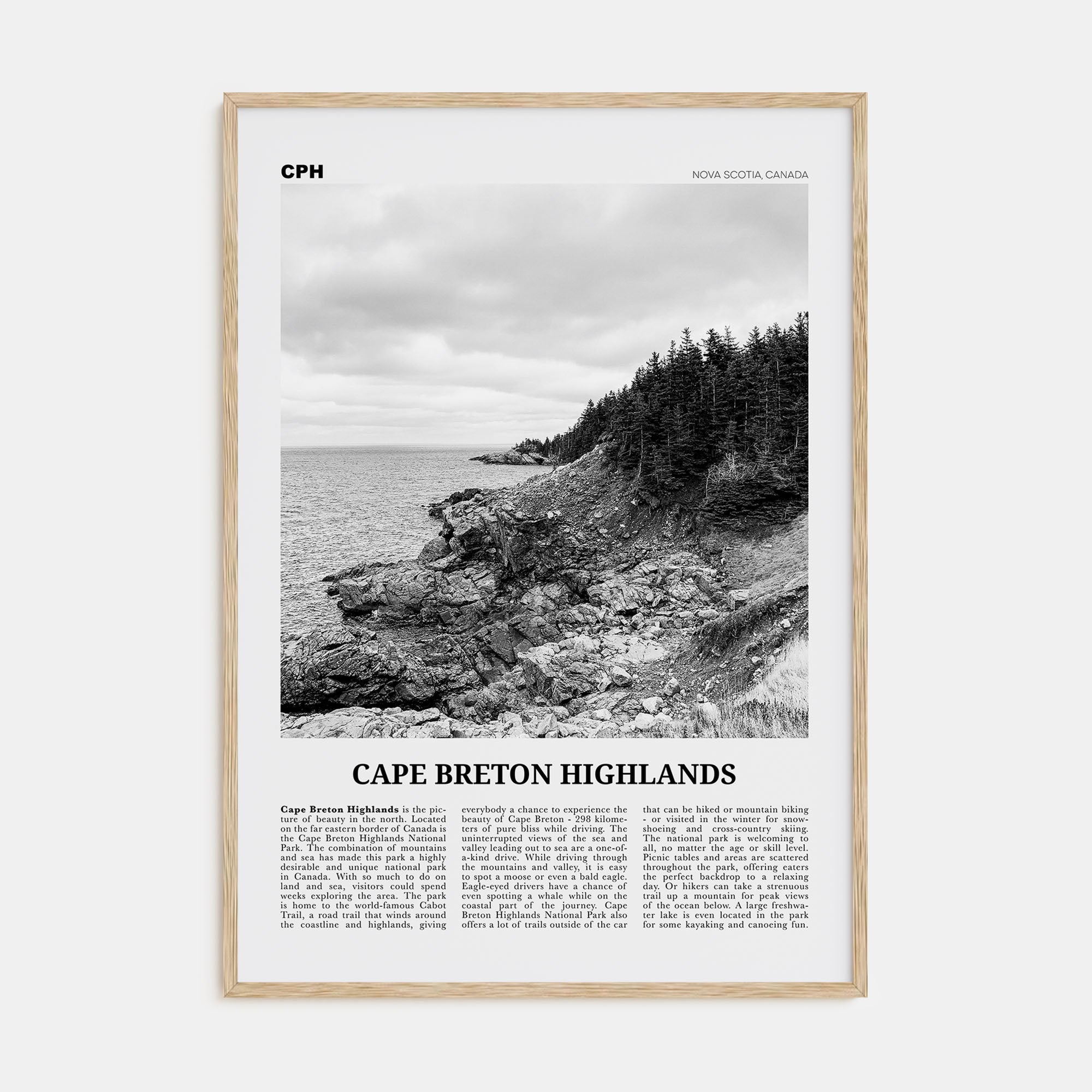 Cape Breton Highlands National Park Travel B&W Poster