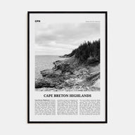 Cape Breton Highlands National Park Travel B&W Poster