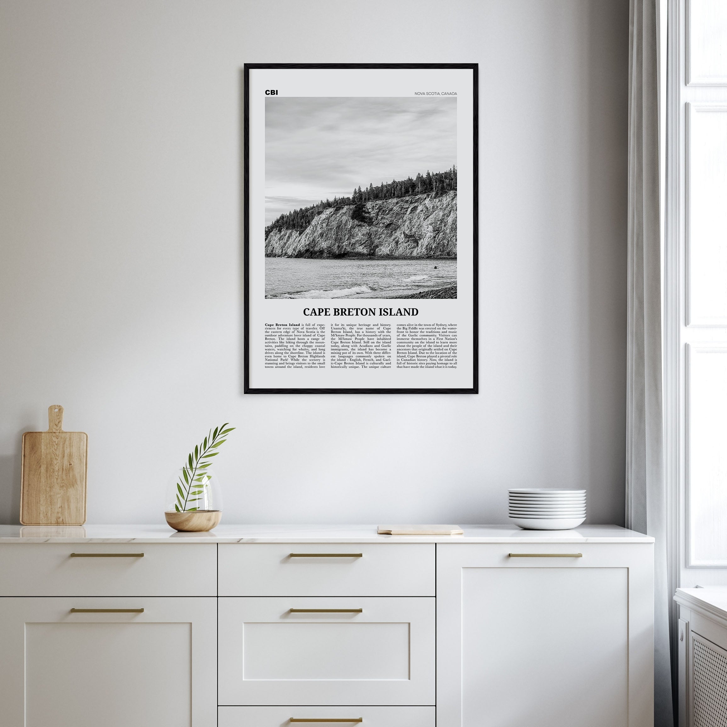 Cape Breton Island Travel B&W Poster