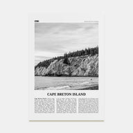 Cape Breton Island Travel B&W Poster