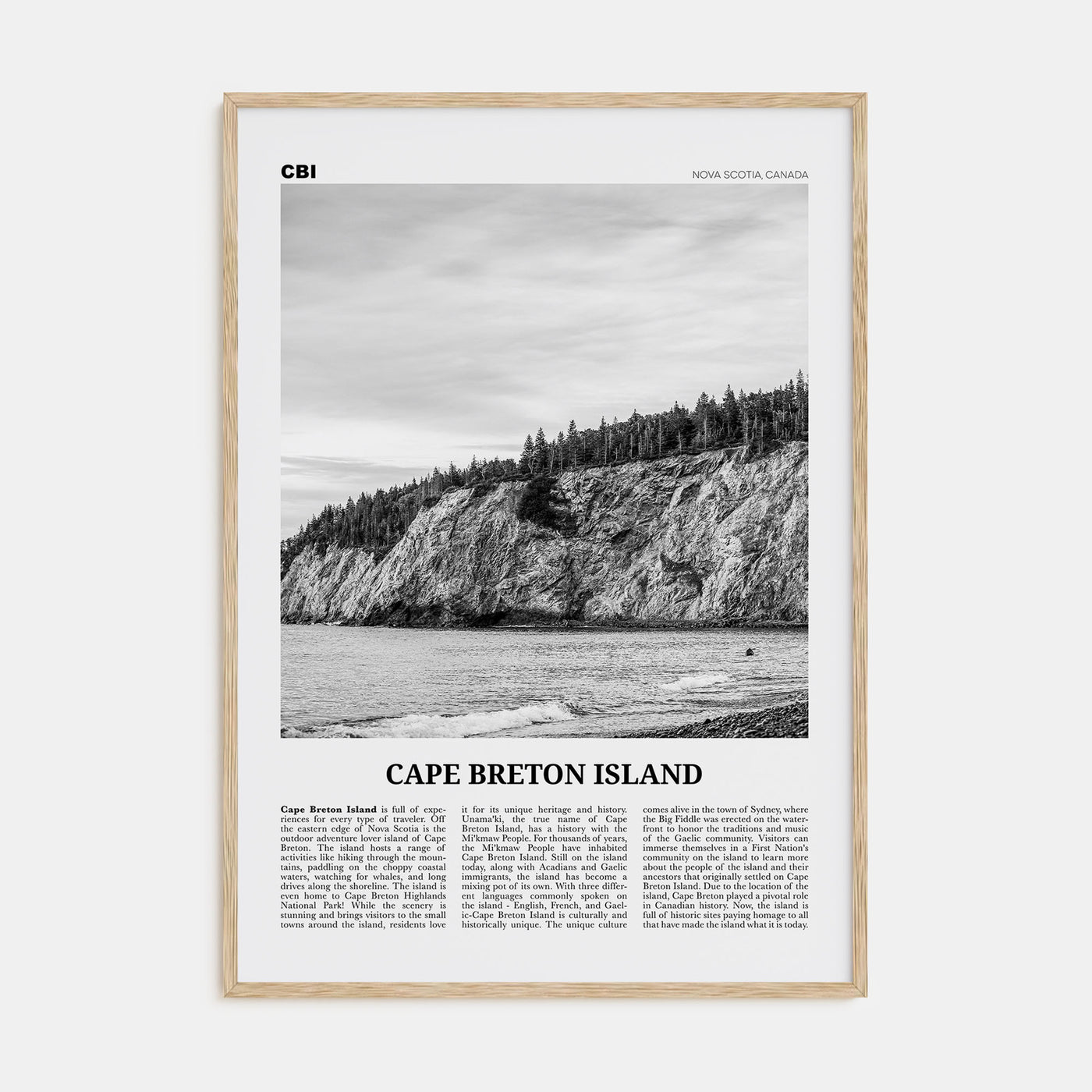 Cape Breton Island Travel B&W Poster