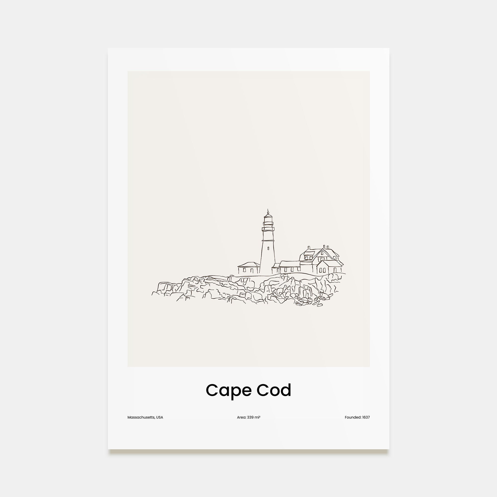Cape Cod Drawn Poster