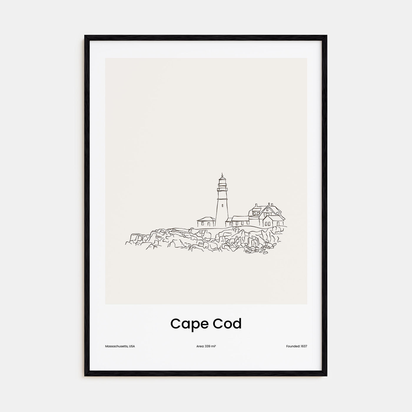 Cape Cod Drawn Poster