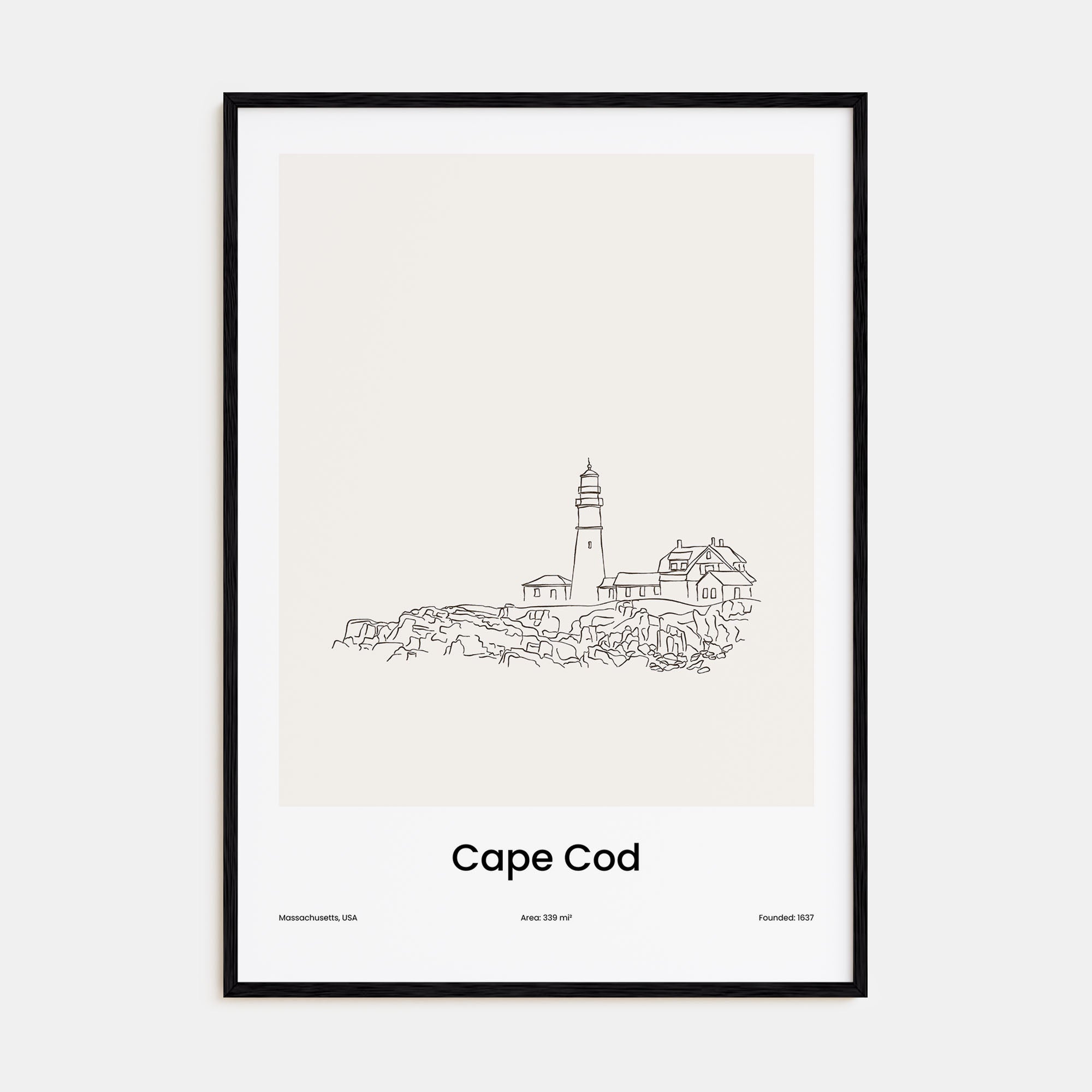 Cape Cod Drawn Poster