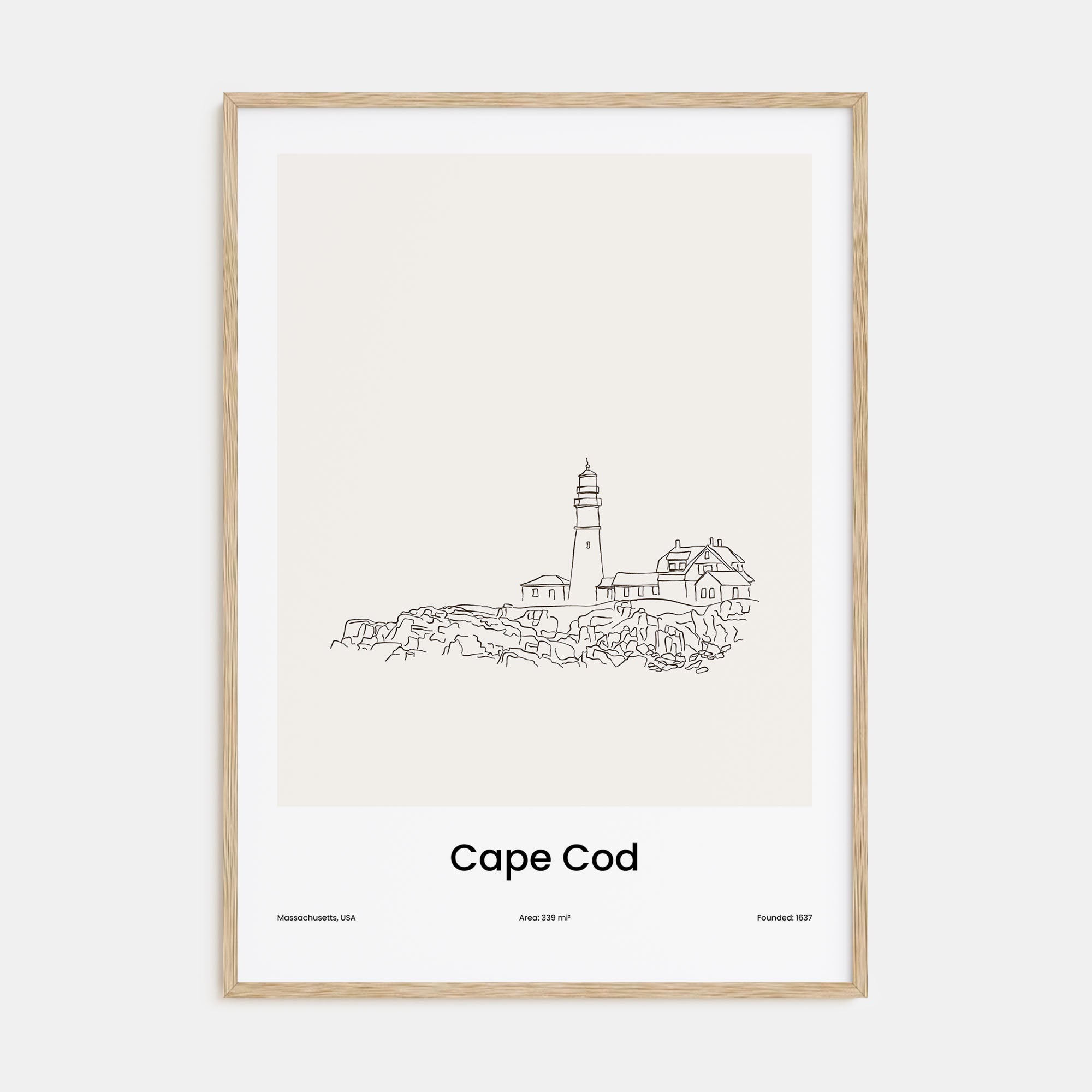 Cape Cod Drawn Poster