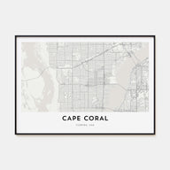 Cape Coral Map Landscape Poster