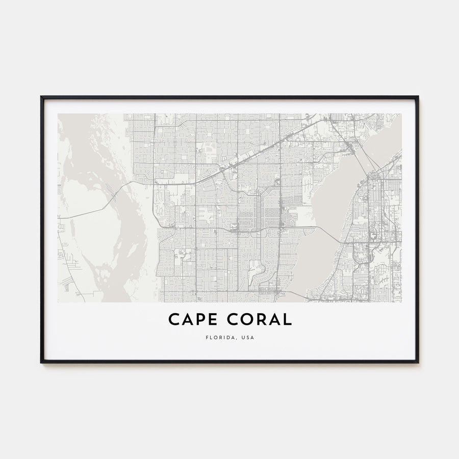 Cape Coral Map Landscape Poster
