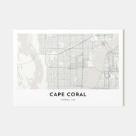 Cape Coral Map Landscape Poster