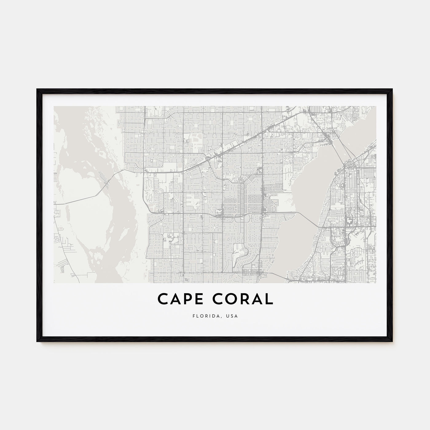 Cape Coral Map Landscape Poster