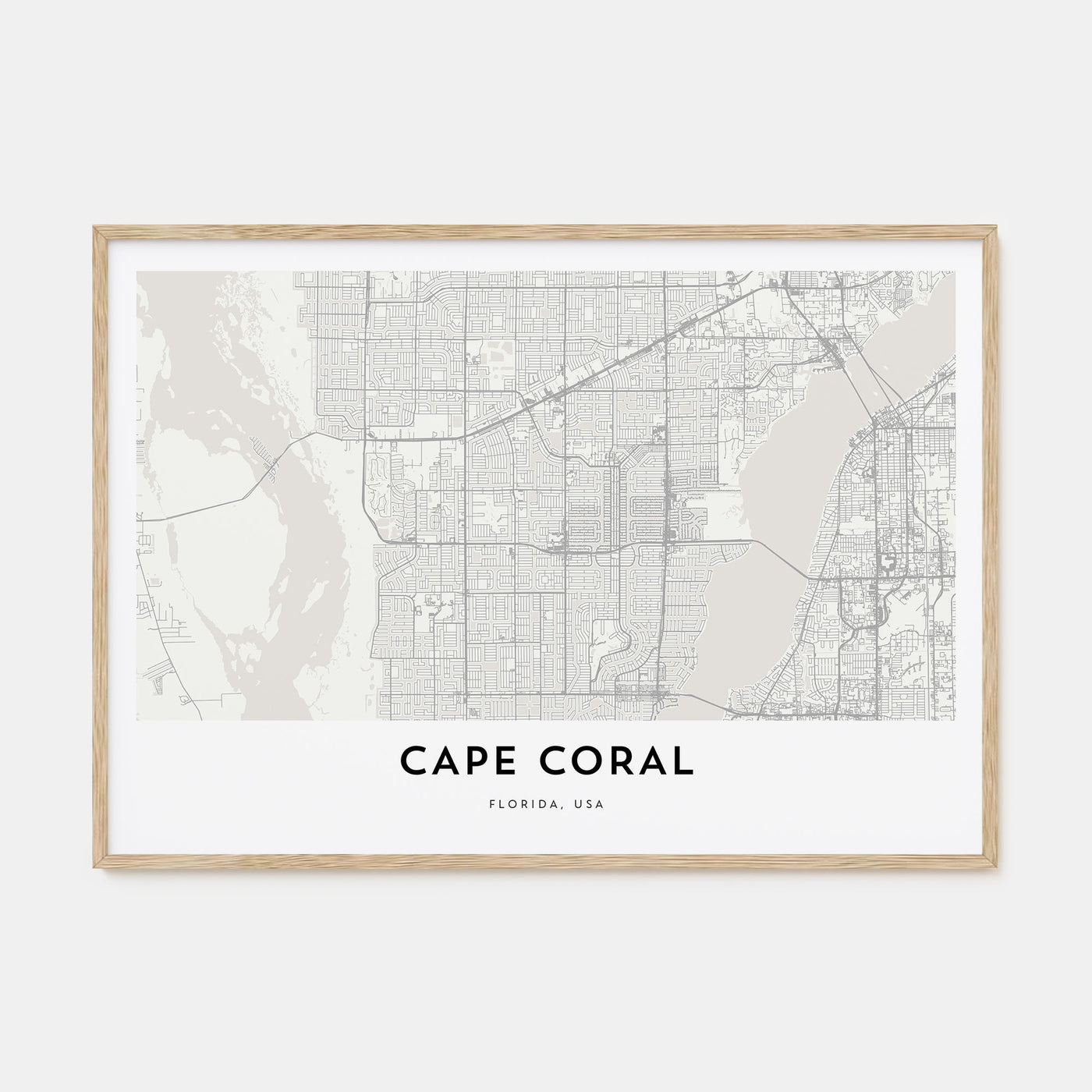 Cape Coral Map Landscape Poster