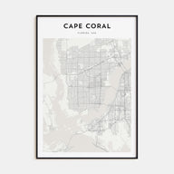 Cape Coral Map Portrait Poster