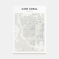 Cape Coral Map Portrait Poster