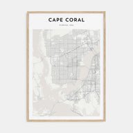 Cape Coral Map Portrait Poster