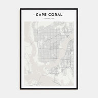 Cape Coral Map Portrait Poster