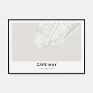 Cape May Map Landscape Poster