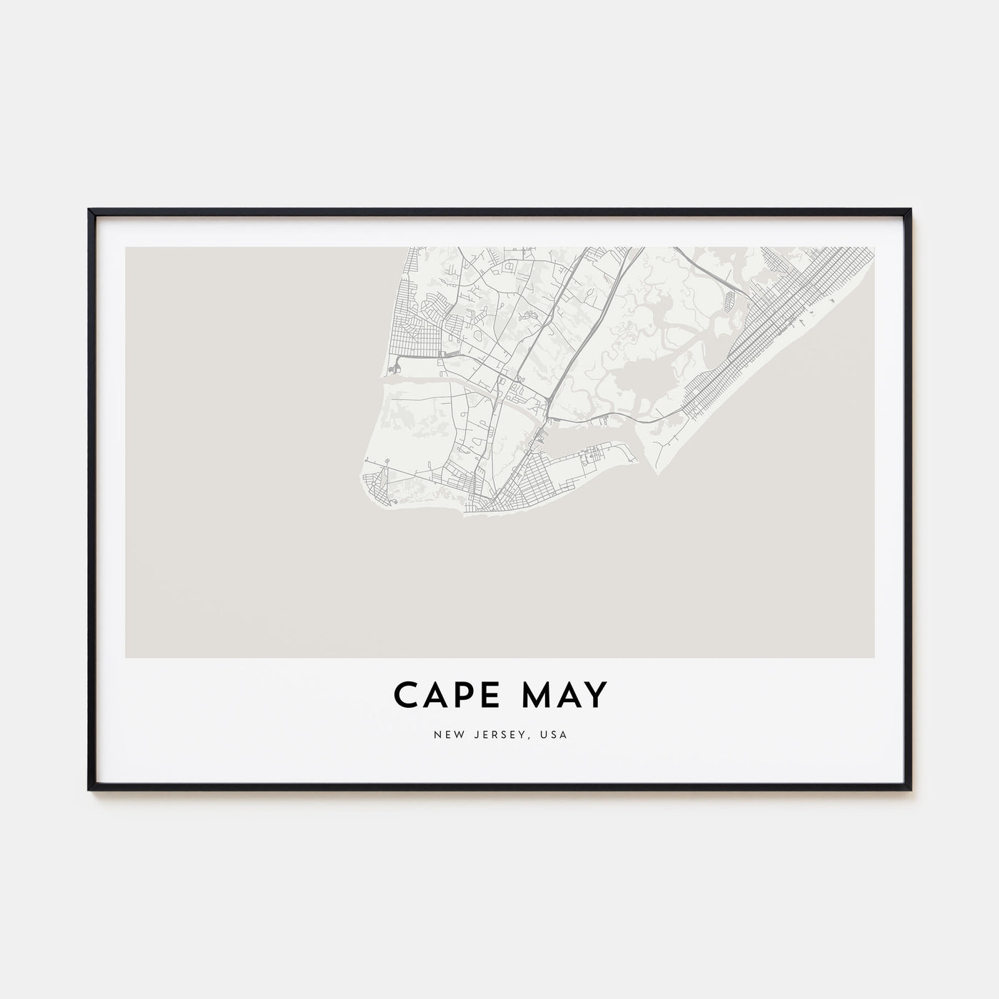 Cape May Map Landscape Poster