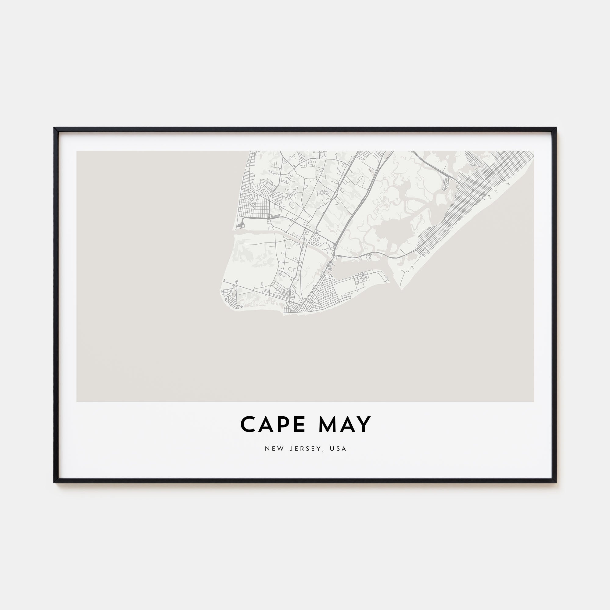 Cape May Map Landscape Poster