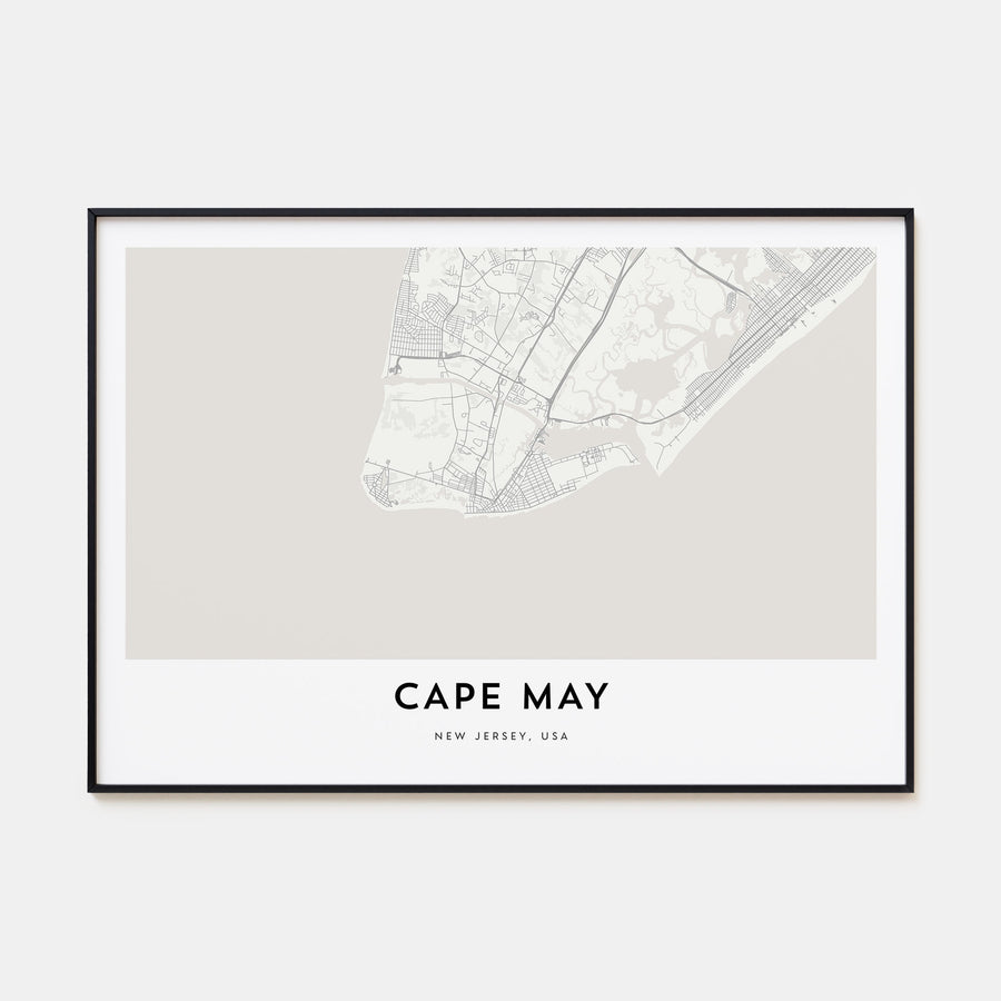 Cape May Map Landscape Poster
