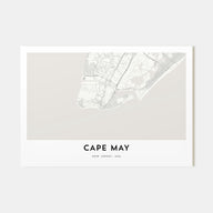 Cape May Map Landscape Poster