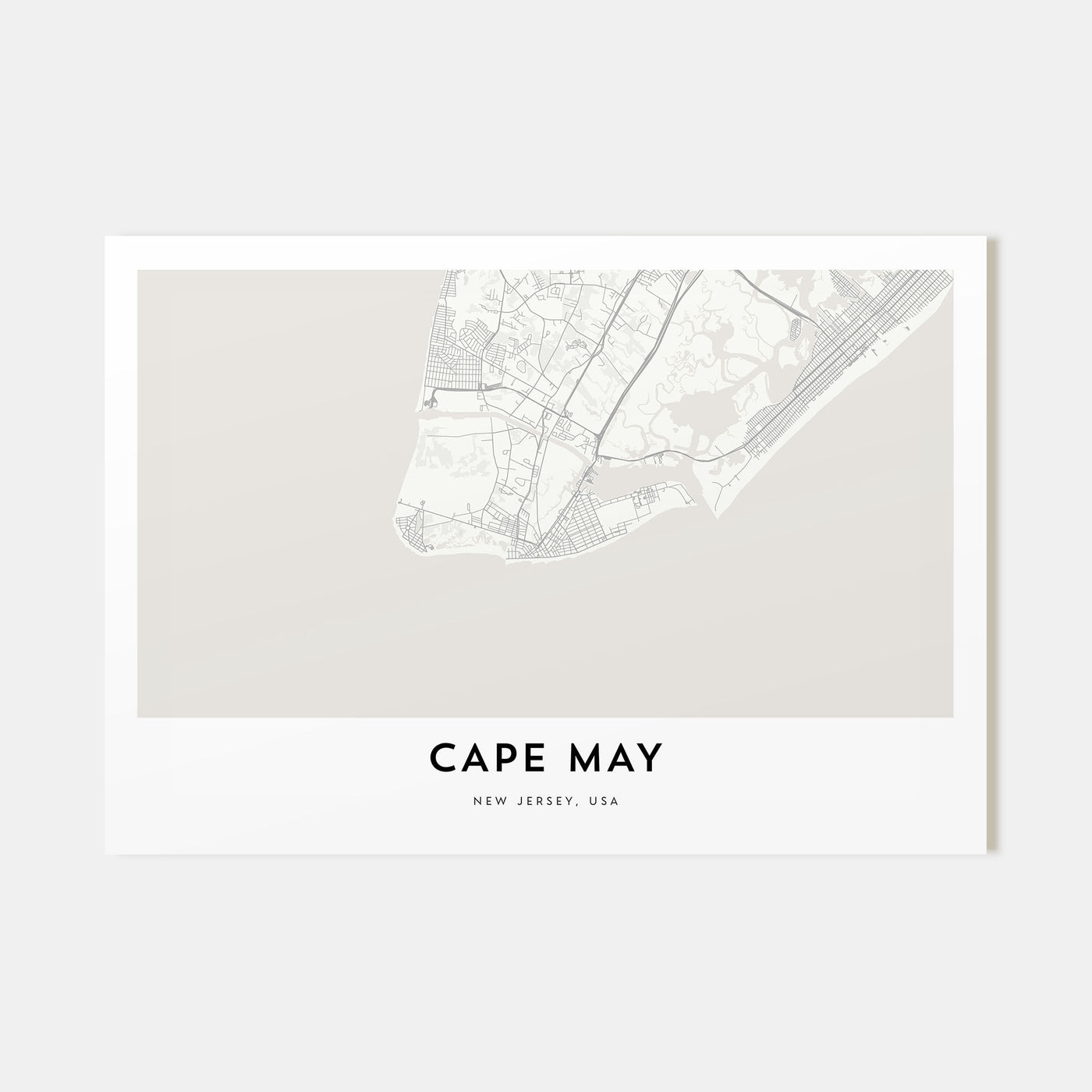Cape May Map Landscape Poster