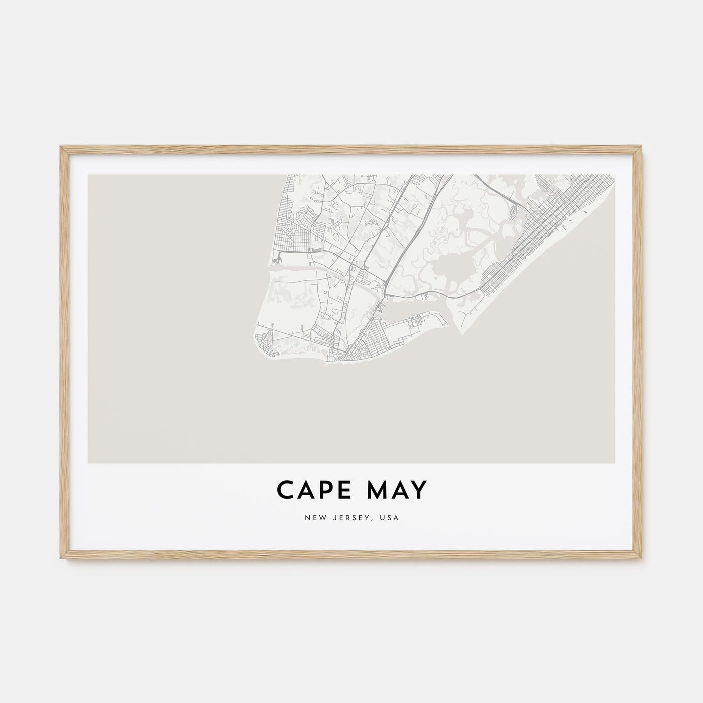 Cape May Map Landscape Poster