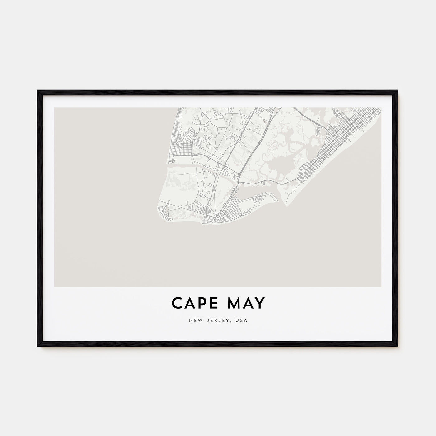 Cape May Map Landscape Poster