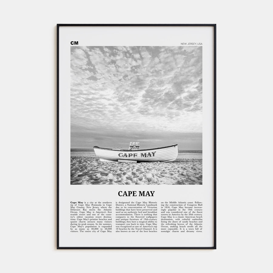 Cape May Travel B&W Poster