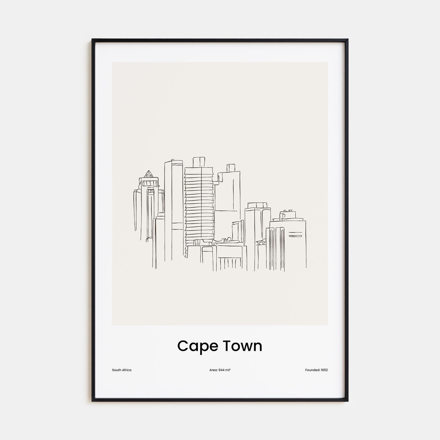 Cape Town Drawn Poster