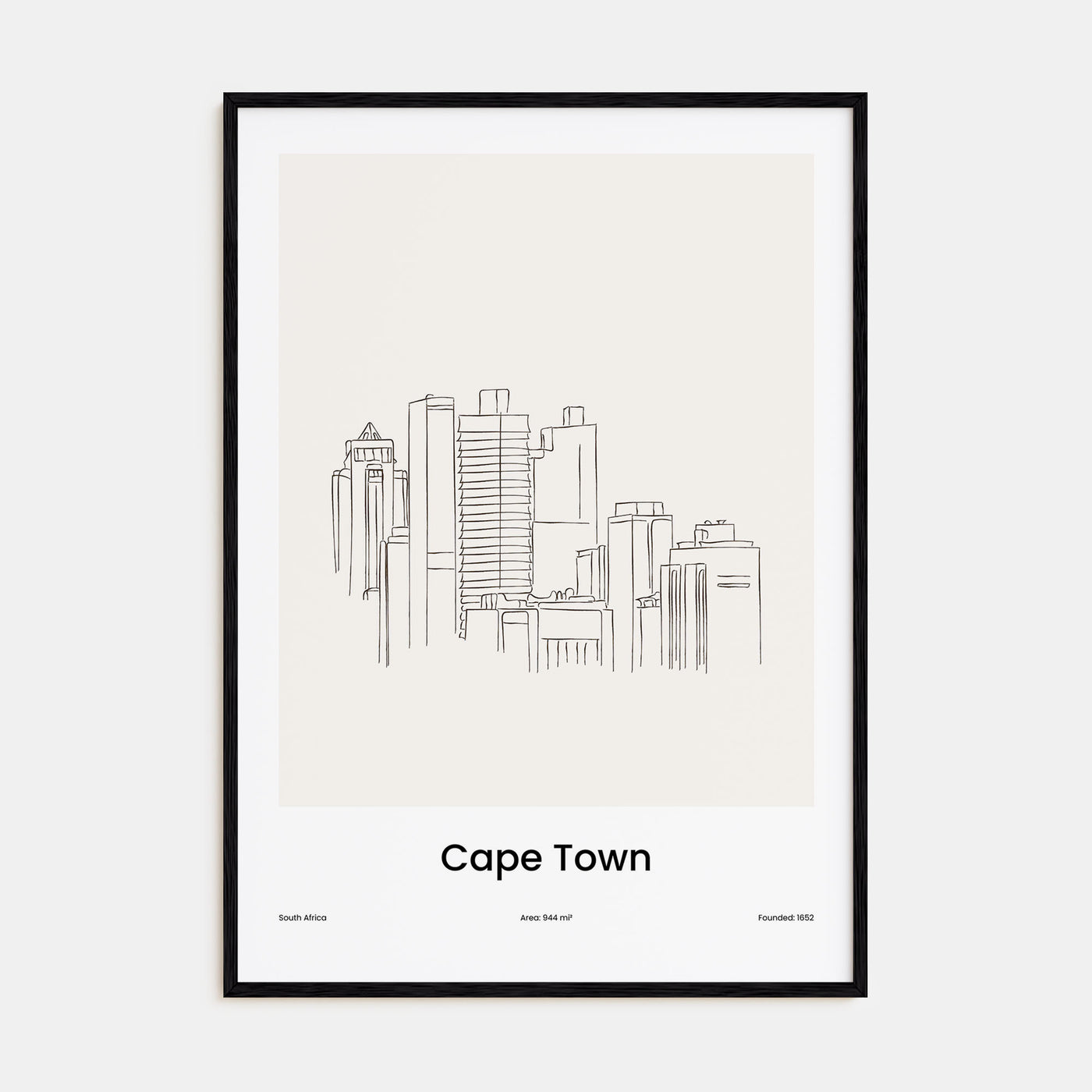 Cape Town Drawn Poster