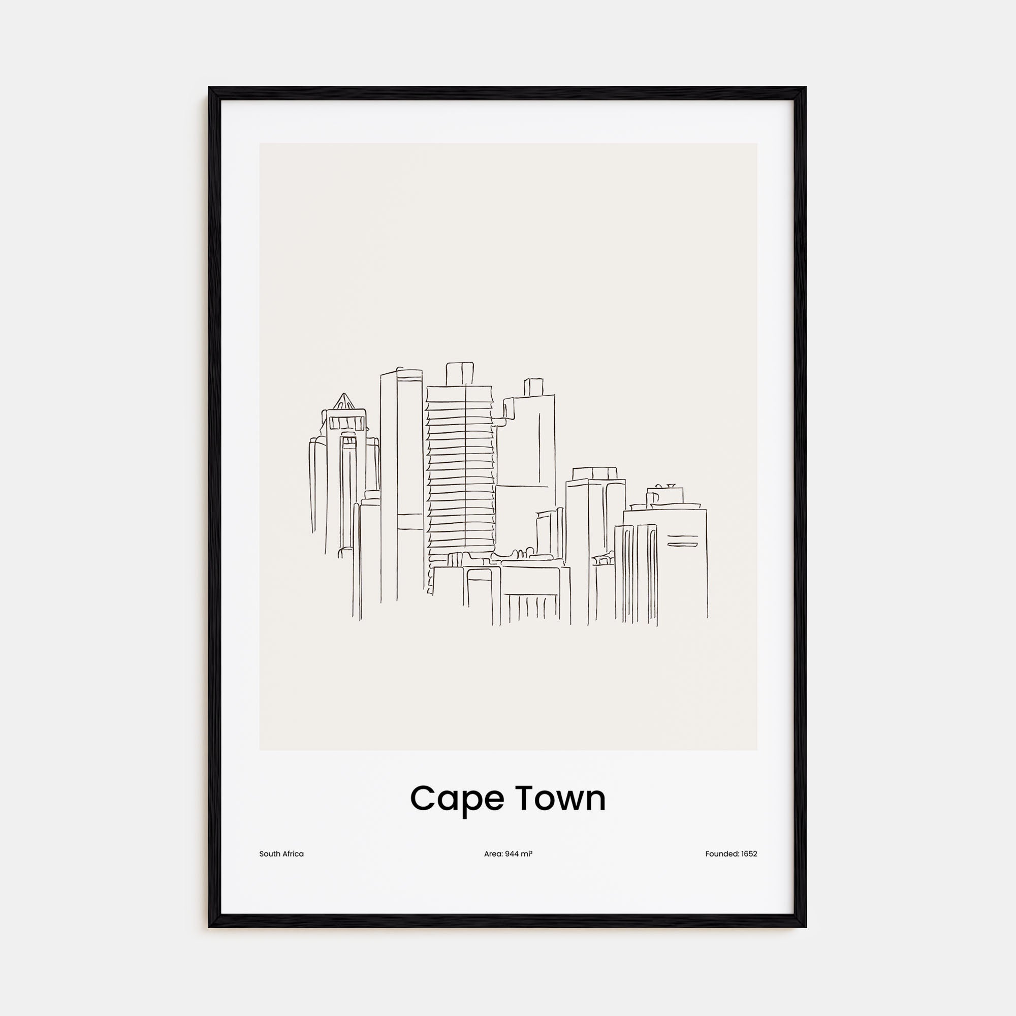 Cape Town Drawn Poster