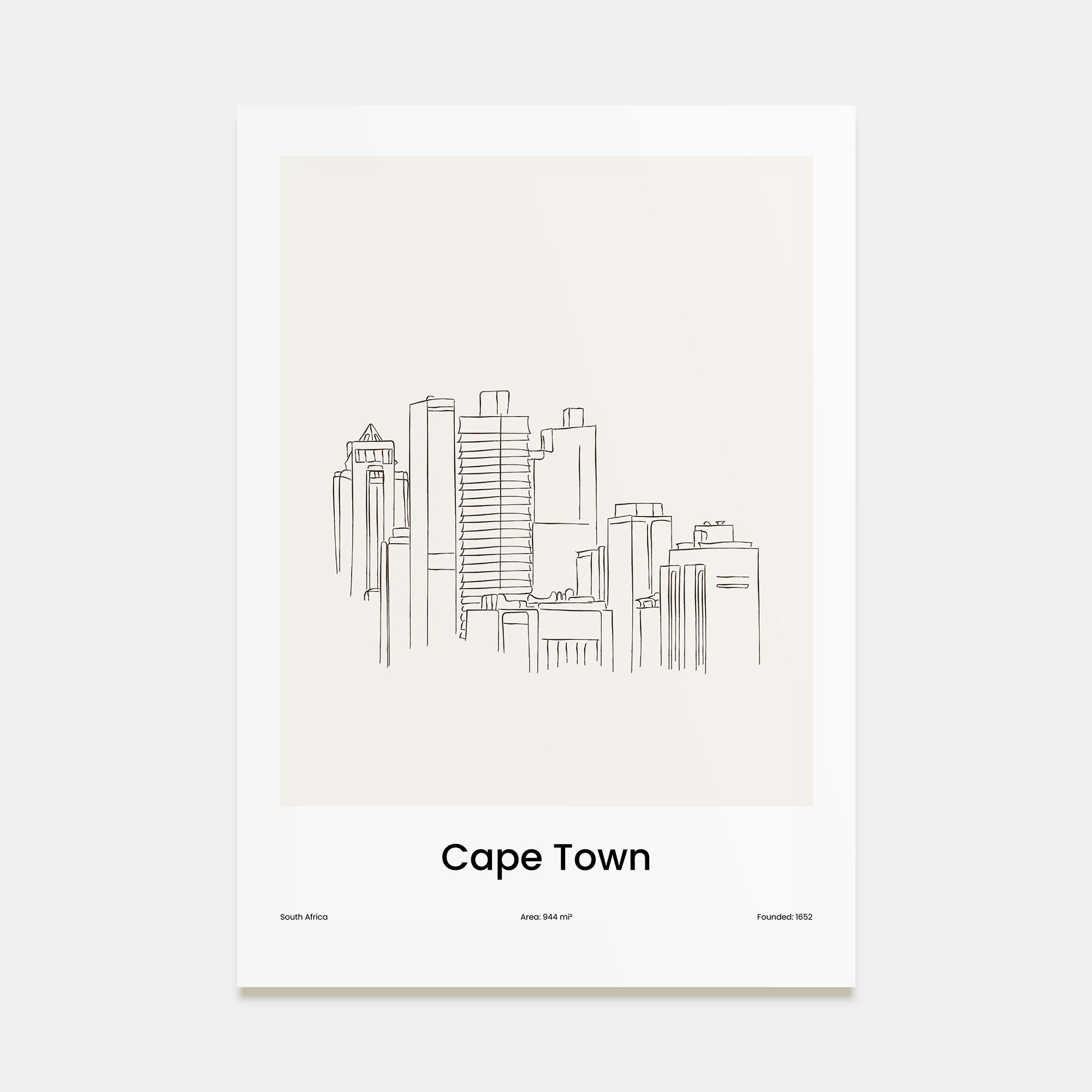 Cape Town Drawn Poster