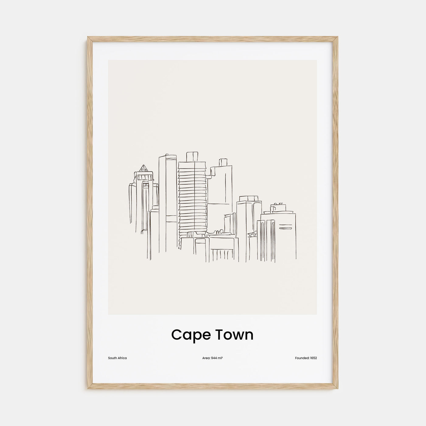 Cape Town Drawn Poster