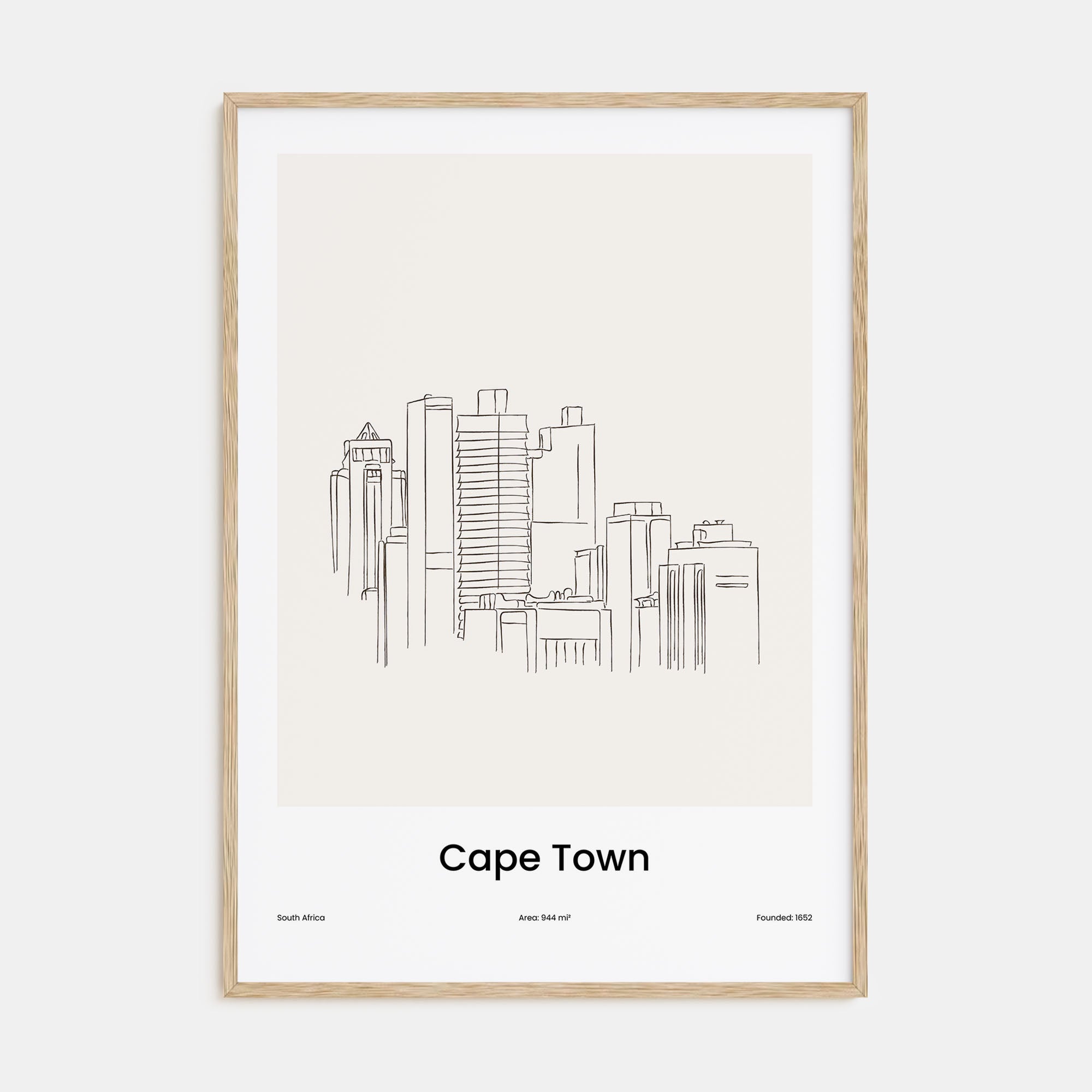 Cape Town Drawn Poster