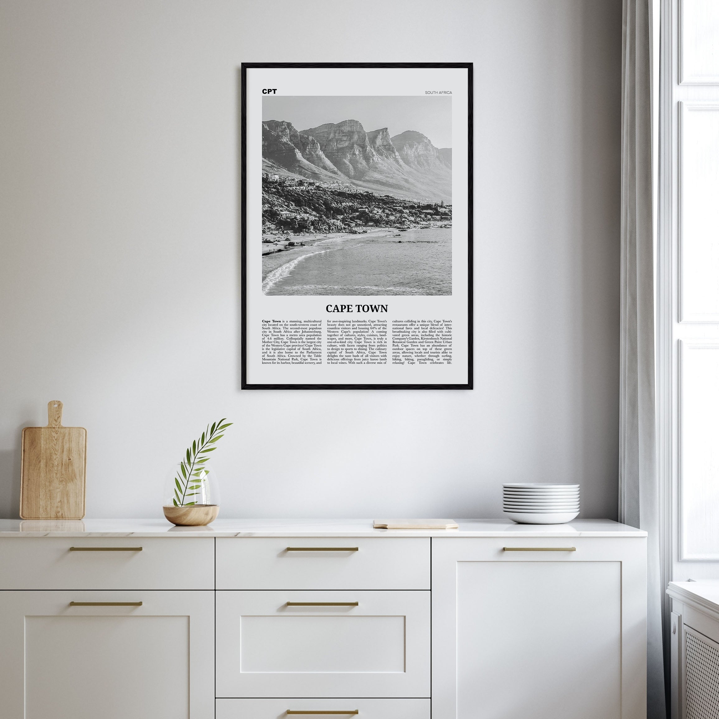 Cape Town Travel B&W No 1 Poster