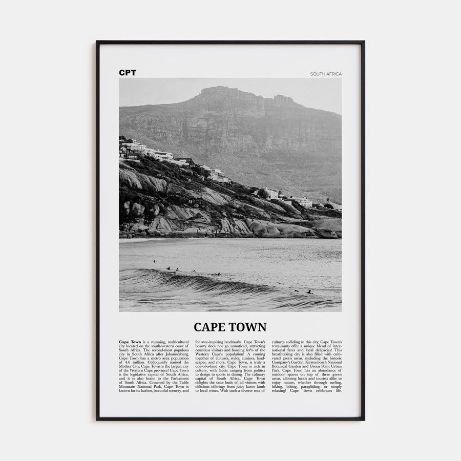 Cape Town Travel B&W No 2 Poster