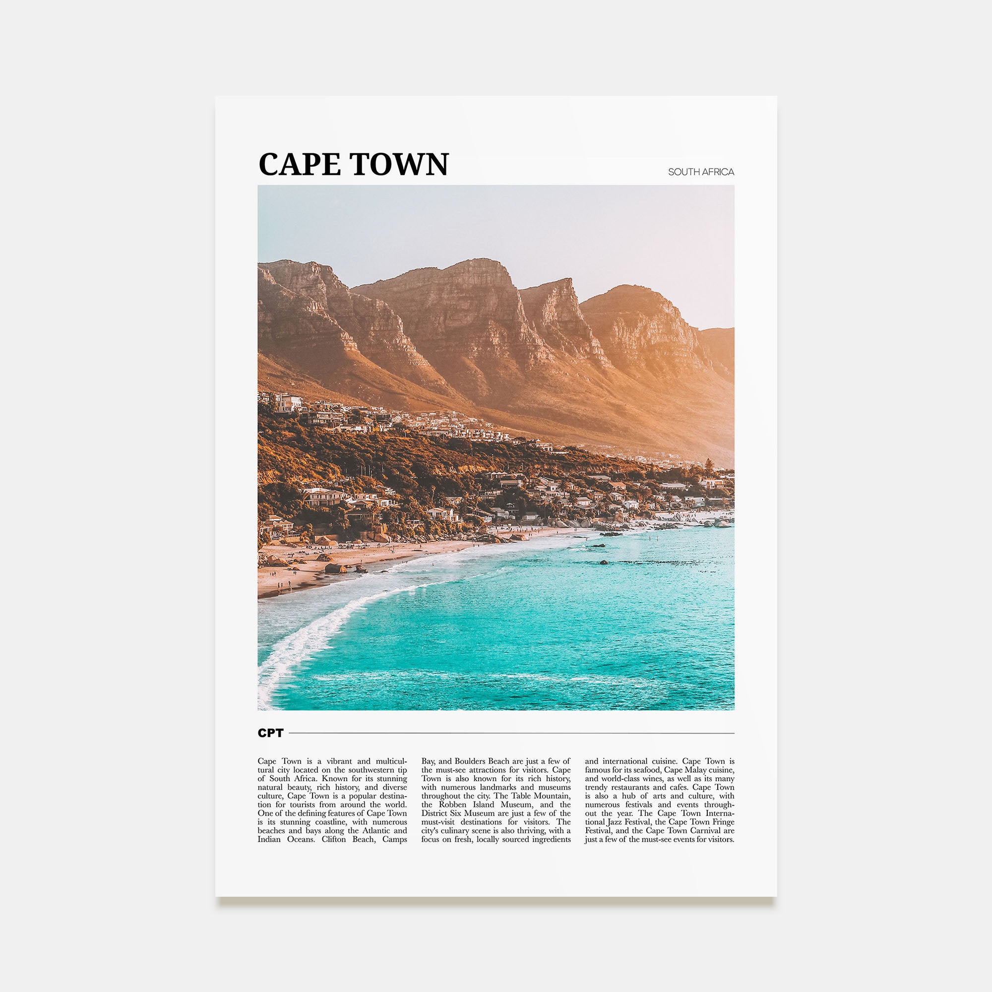 Cape Town Travel Color Poster