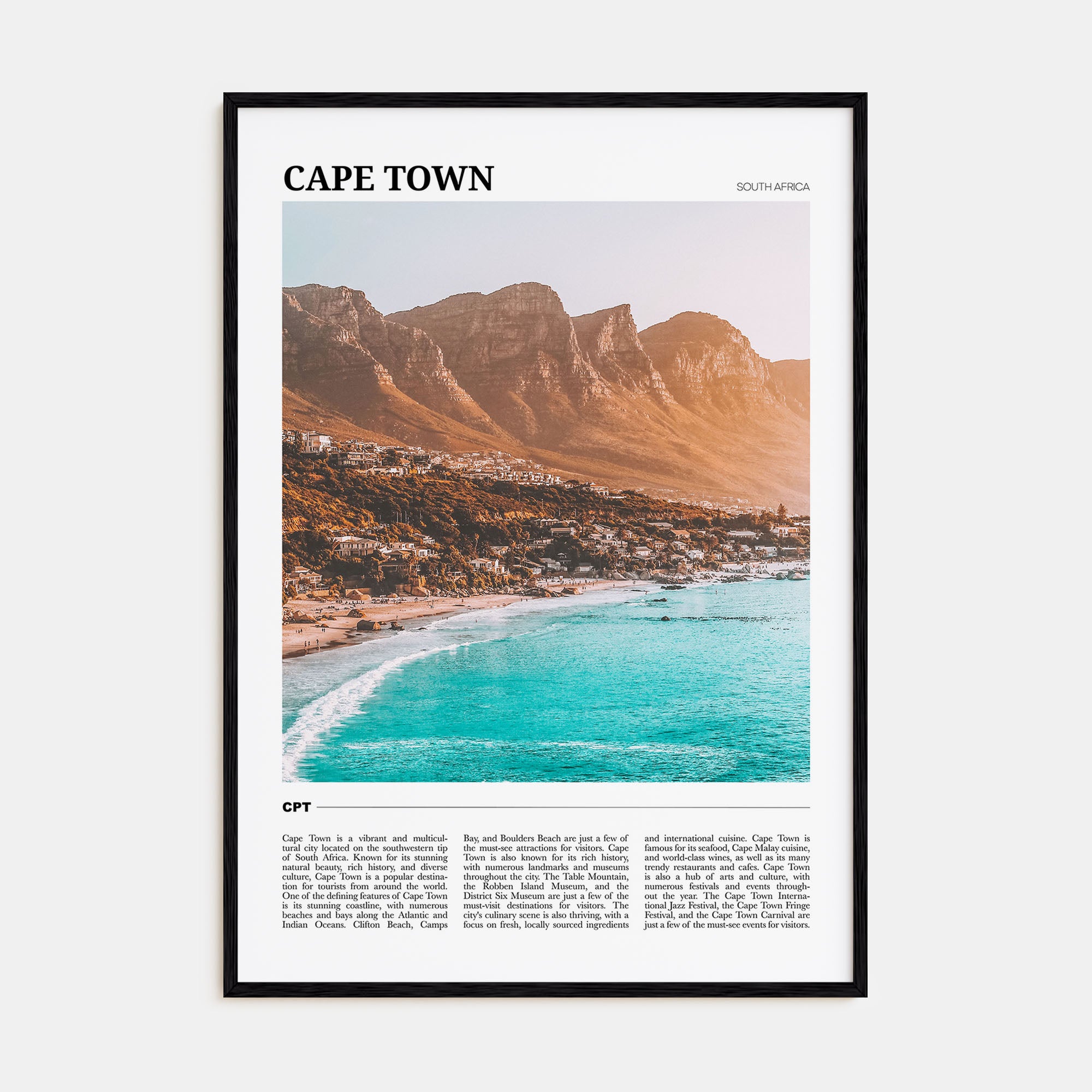 Cape Town Travel Color Poster