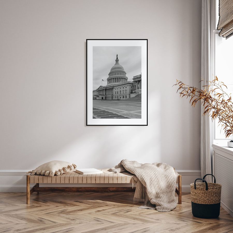 Capitol Hill Photo B&W Poster
